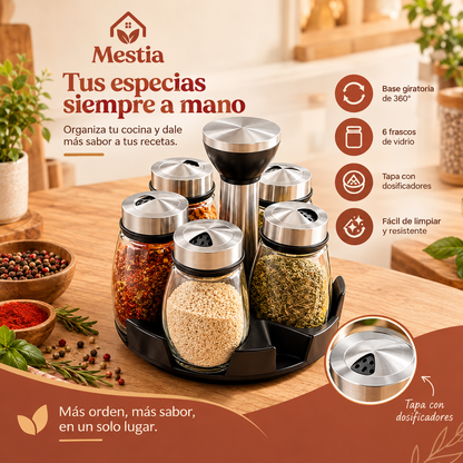 Organizador Giratorio de Especias 6x1 Multifuncional